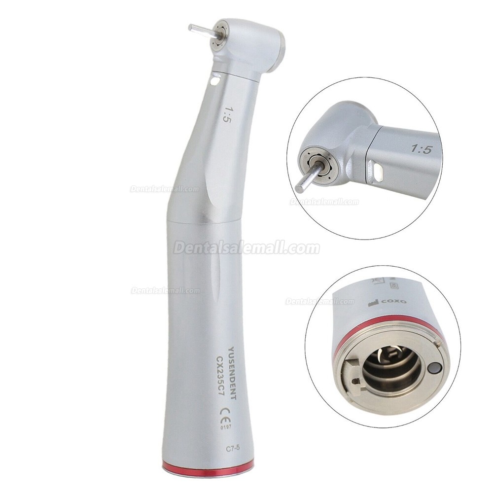 YUSENDENT COXO C PUMA INT+ Dental Built in Electric LED Micro Motor 1:5 Fiber Optic Contra Angle Handpiece